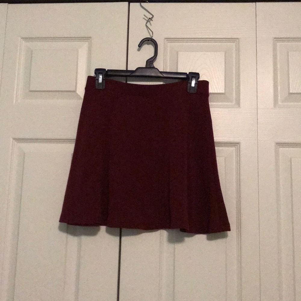 Maroon red circle skirt